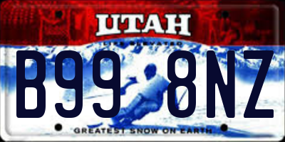 UT license plate B998NZ