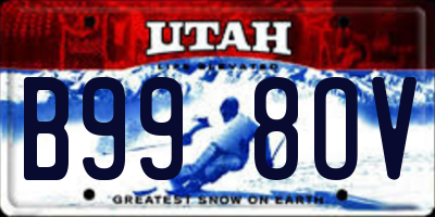 UT license plate B998OV
