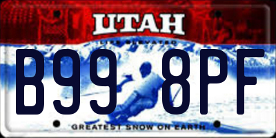 UT license plate B998PF