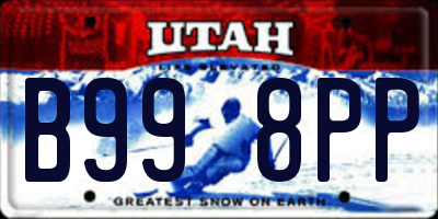 UT license plate B998PP