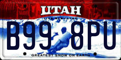 UT license plate B998PU