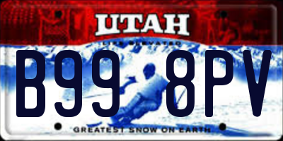 UT license plate B998PV
