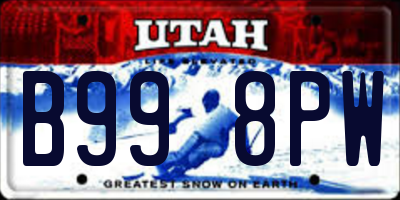 UT license plate B998PW
