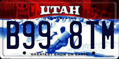 UT license plate B998TM