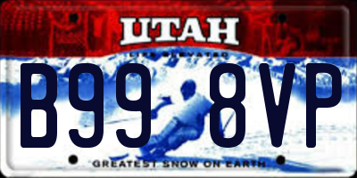 UT license plate B998VP