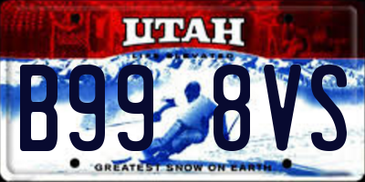 UT license plate B998VS
