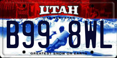 UT license plate B998WL
