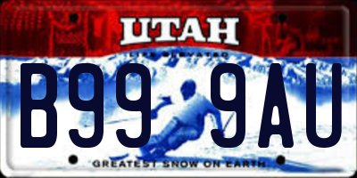 UT license plate B999AU