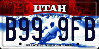 UT license plate B999FB