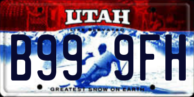 UT license plate B999FH