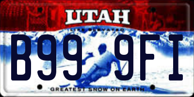UT license plate B999FI