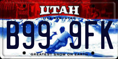 UT license plate B999FK
