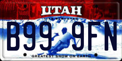 UT license plate B999FN