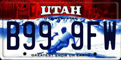 UT license plate B999FW