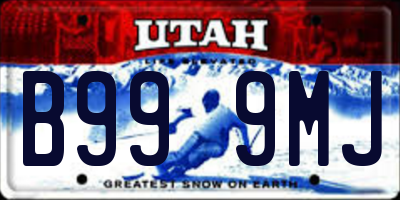 UT license plate B999MJ
