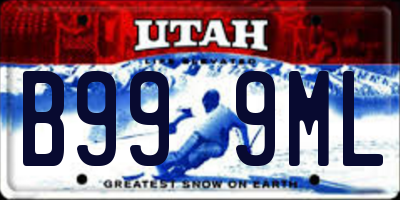 UT license plate B999ML