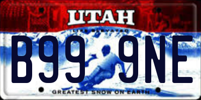 UT license plate B999NE