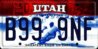 UT license plate B999NF