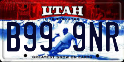 UT license plate B999NR