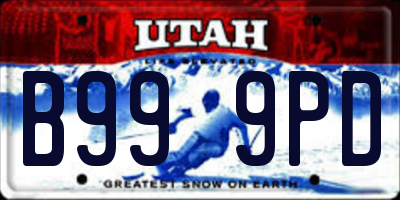 UT license plate B999PD