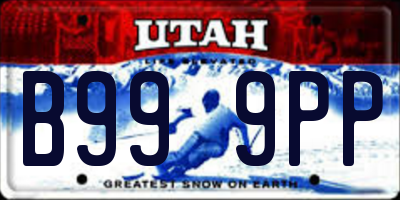 UT license plate B999PP