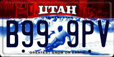 UT license plate B999PV
