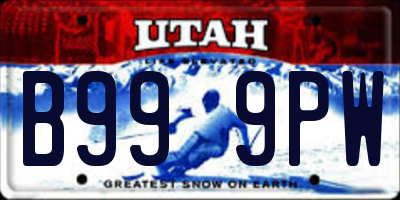 UT license plate B999PW
