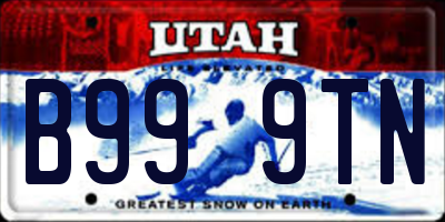 UT license plate B999TN