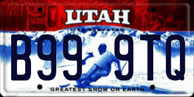 UT license plate B999TQ