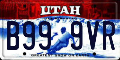UT license plate B999VR