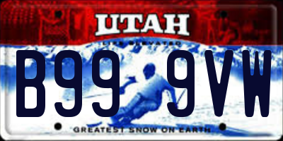 UT license plate B999VW