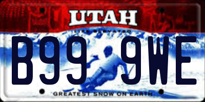 UT license plate B999WE