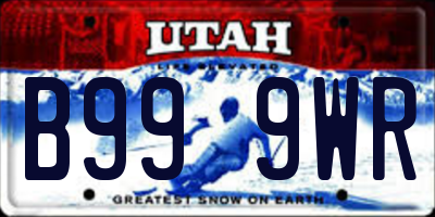 UT license plate B999WR