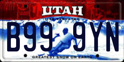 UT license plate B999YN