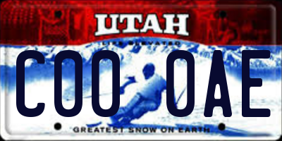 UT license plate C000AE