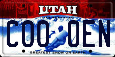 UT license plate C000EN