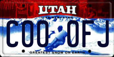 UT license plate C000FJ