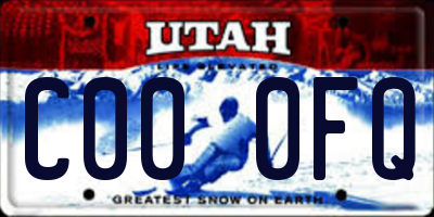 UT license plate C000FQ
