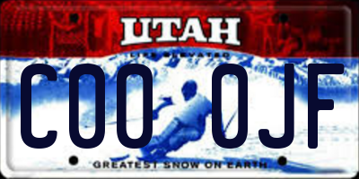 UT license plate C000JF