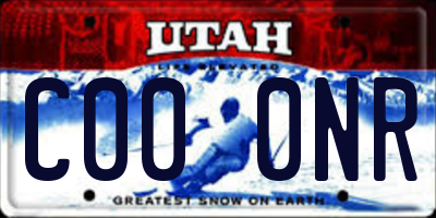 UT license plate C000NR