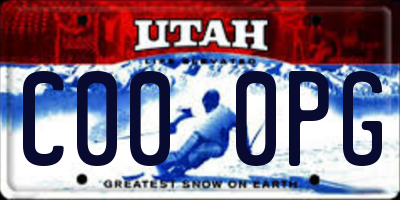 UT license plate C000PG