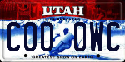 UT license plate C000WC