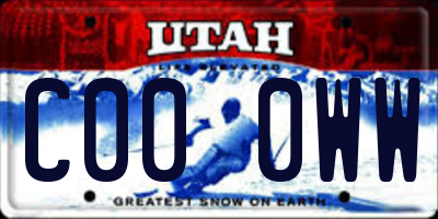 UT license plate C000WW