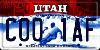 UT license plate C001AF