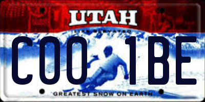 UT license plate C001BE