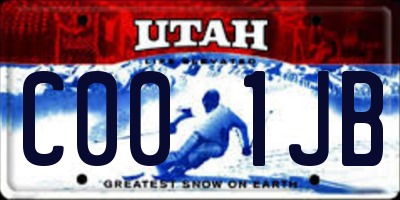 UT license plate C001JB