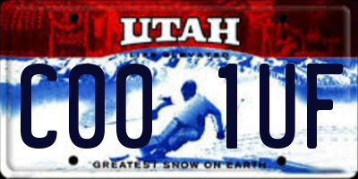 UT license plate C001UF