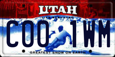 UT license plate C001WM