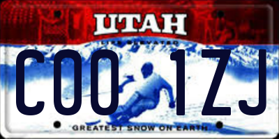 UT license plate C001ZJ