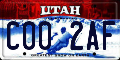 UT license plate C002AF